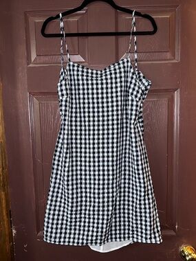 American Eagle Outfitters Black and White Gingham Mini Dress